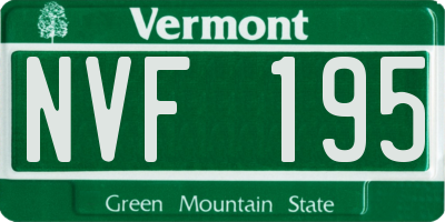 VT license plate NVF195