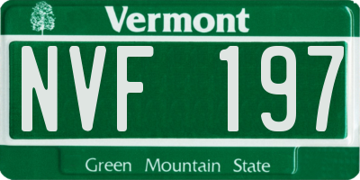 VT license plate NVF197