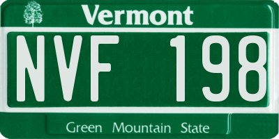 VT license plate NVF198