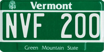 VT license plate NVF200
