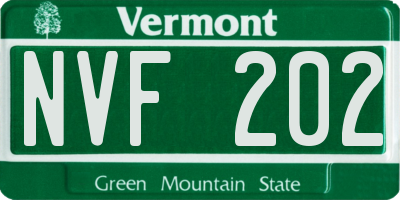 VT license plate NVF202