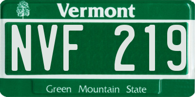 VT license plate NVF219