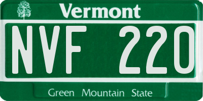 VT license plate NVF220