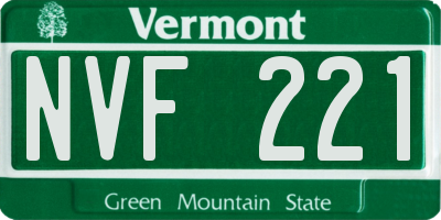 VT license plate NVF221