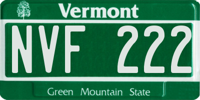 VT license plate NVF222