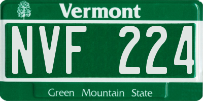 VT license plate NVF224