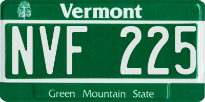 VT license plate NVF225