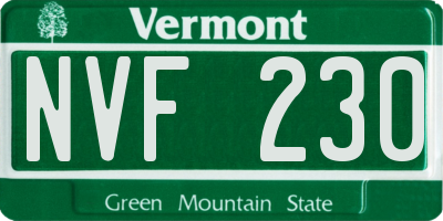 VT license plate NVF230