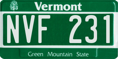 VT license plate NVF231