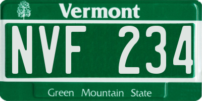 VT license plate NVF234