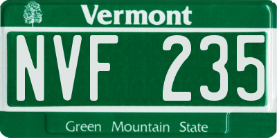 VT license plate NVF235