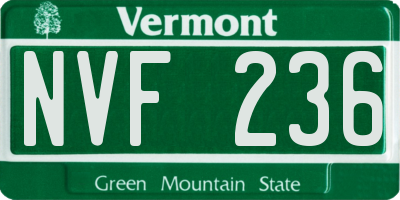 VT license plate NVF236