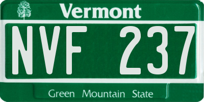 VT license plate NVF237