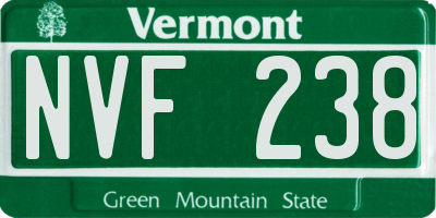 VT license plate NVF238