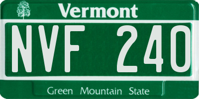 VT license plate NVF240