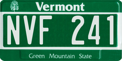 VT license plate NVF241