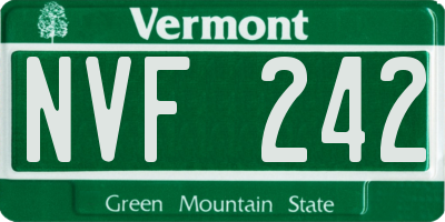 VT license plate NVF242
