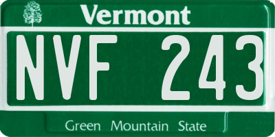 VT license plate NVF243