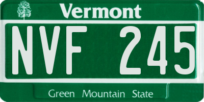 VT license plate NVF245