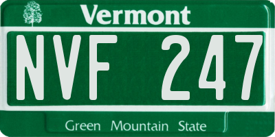 VT license plate NVF247