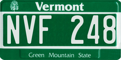 VT license plate NVF248