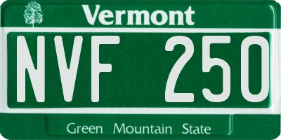 VT license plate NVF250