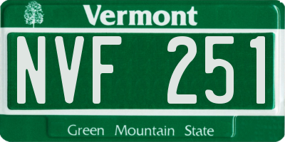 VT license plate NVF251