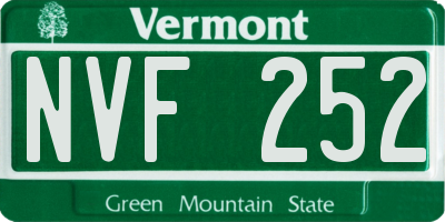 VT license plate NVF252