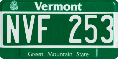 VT license plate NVF253