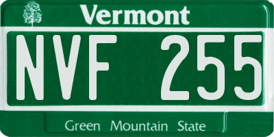 VT license plate NVF255