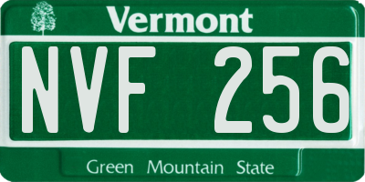 VT license plate NVF256