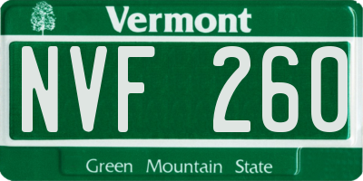 VT license plate NVF260