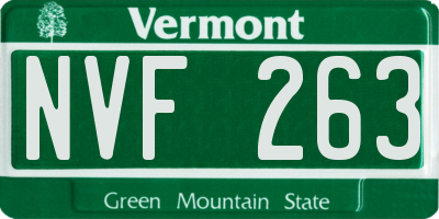 VT license plate NVF263