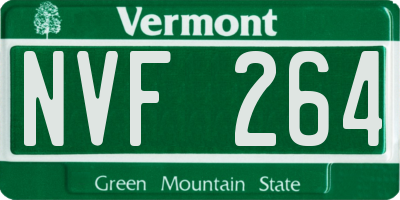 VT license plate NVF264