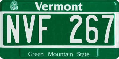 VT license plate NVF267