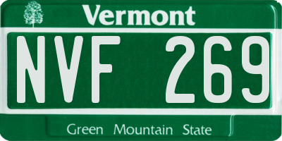 VT license plate NVF269