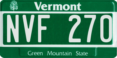 VT license plate NVF270