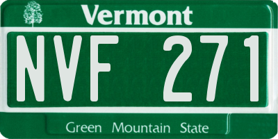 VT license plate NVF271
