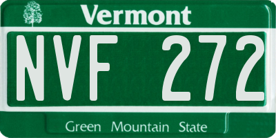 VT license plate NVF272