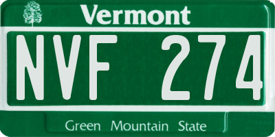 VT license plate NVF274