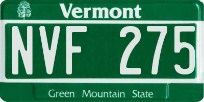 VT license plate NVF275