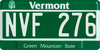 VT license plate NVF276