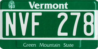 VT license plate NVF278