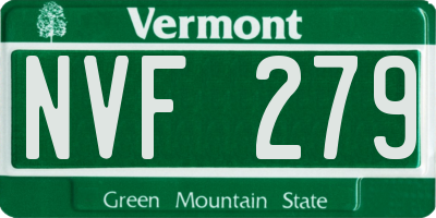 VT license plate NVF279