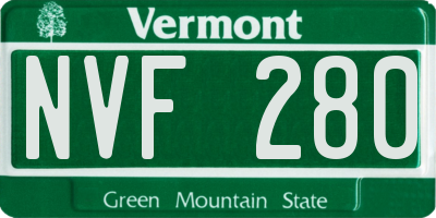 VT license plate NVF280