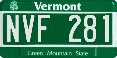 VT license plate NVF281