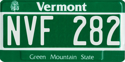 VT license plate NVF282