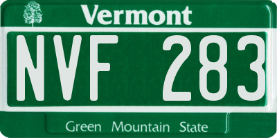 VT license plate NVF283