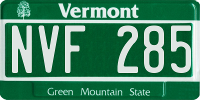 VT license plate NVF285