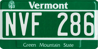VT license plate NVF286